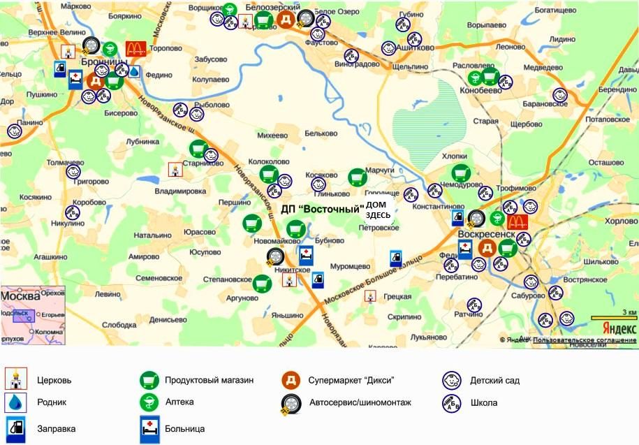 Поселение воскресенское новая москва карта