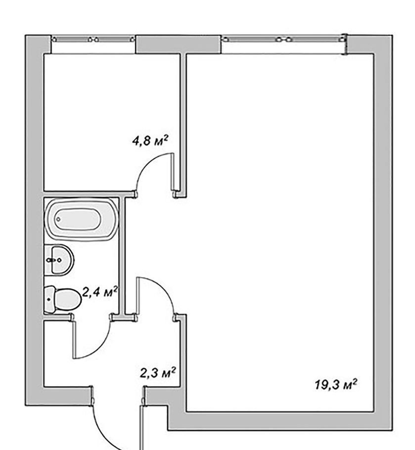 План квартиры 32 кв м