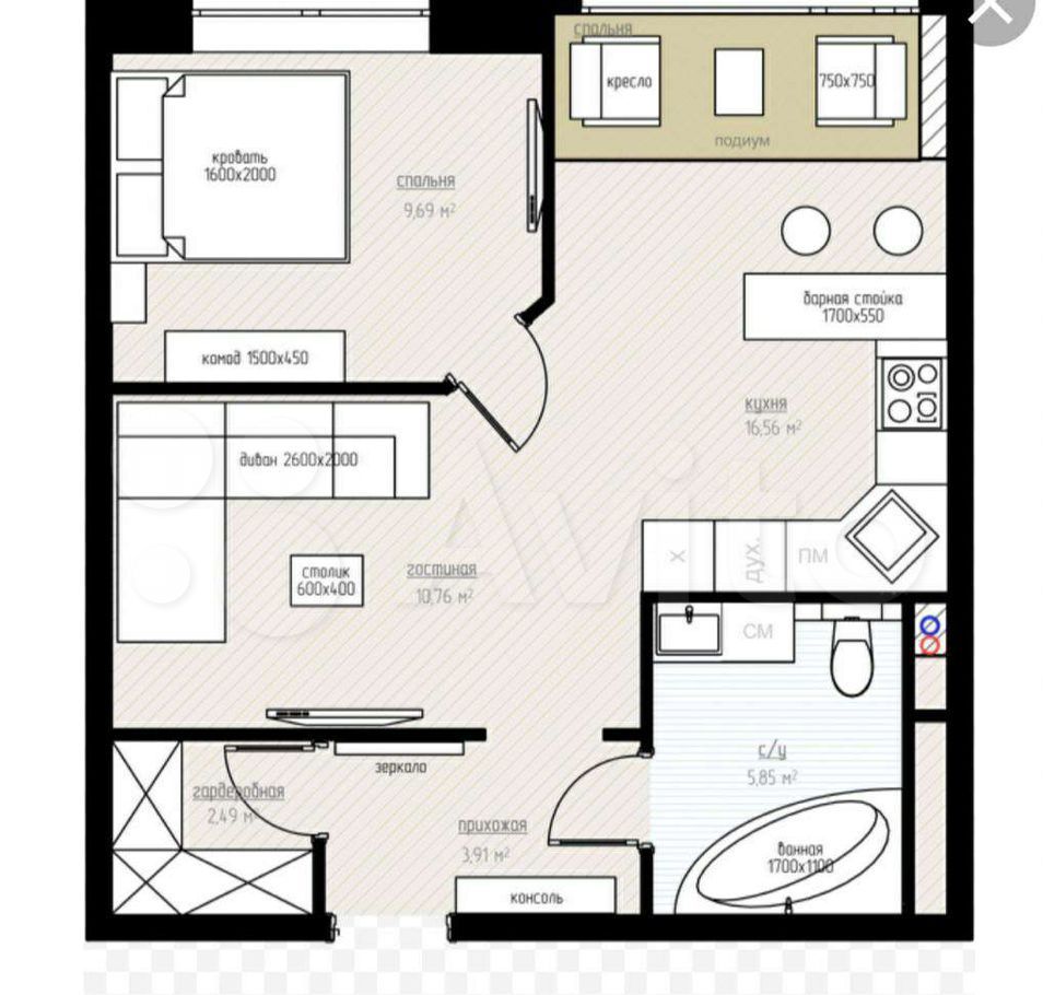 схема квартиры для дизайна