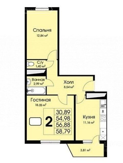 Продажа двухкомнатной квартиры деревня Малые Вязёмы, цена 5498563 рублей, 2022 год объявление №704621 на megabaz.ru