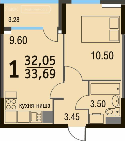 Продажа однокомнатной квартиры деревня Жабкино, цена 5200000 рублей, 2024 год объявление №721782 на megabaz.ru