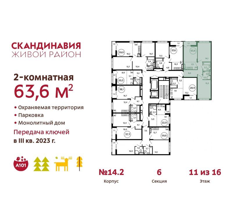 Продажа двухкомнатной квартиры Москва, метро Бульвар адмирала Ушакова, цена 17005360 рублей, 2022 год объявление №750959 на megabaz.ru