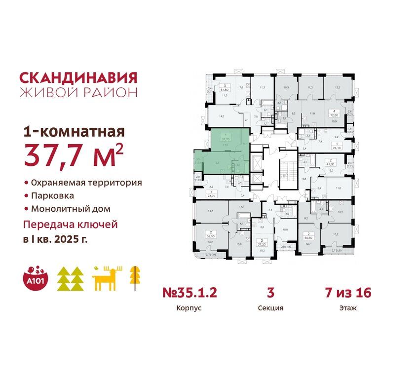 Продажа однокомнатной квартиры Москва, цена 9690597 рублей, 2022 год объявление №760320 на megabaz.ru