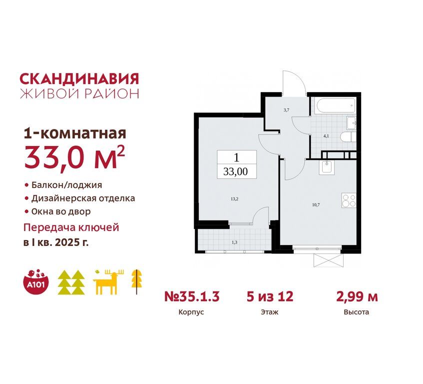 Продажа однокомнатной квартиры Москва, цена 8749125 рублей, 2022 год объявление №760333 на megabaz.ru