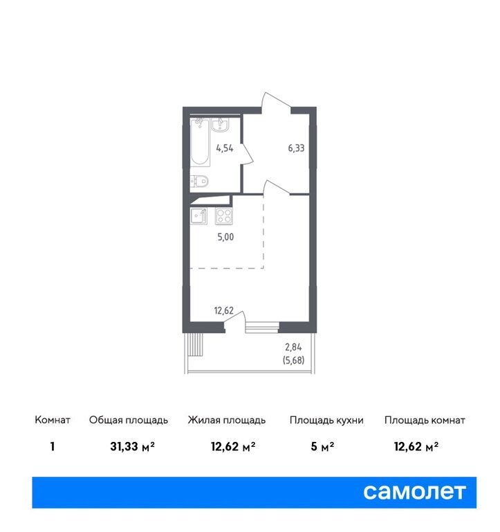 Продажа однокомнатной квартиры поселок Жилино-1, цена 4534453 рублей, 2023 год объявление №770934 на megabaz.ru
