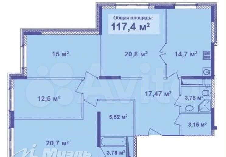 Продажа четырёхкомнатной квартиры деревня Болтино, улица Баздырева 2, цена 13900000 рублей, 2022 год объявление №776560 на megabaz.ru