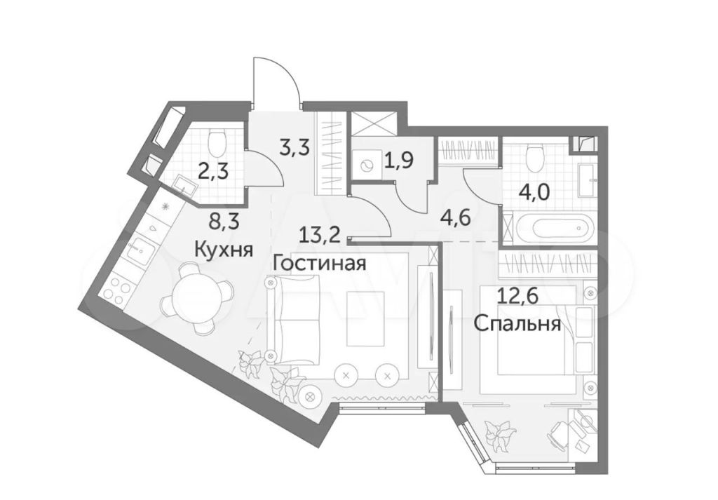 Продажа двухкомнатной квартиры Москва, метро Калужская, цена 22900000 рублей, 2023 год объявление №781162 на megabaz.ru